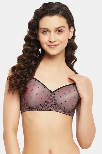 Buy Clovia Padded Non-Wired Full Coverage T-Shirt Bra - Black at Rs.588  online