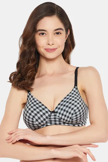 Buy CLOVIA Padded Non-Wired Full Cup Dot Print T-shirt Bra in