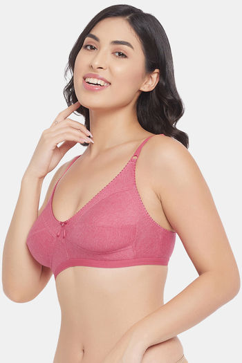 Clovia Single Layered Non Wired Full Coverage T-Shirt Bra - Maroon