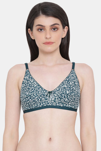 Buy Clovia Double Layered Non Wired Full Coverage T-Shirt Bra - Green at  Rs.294 online
