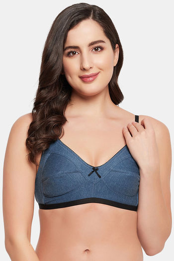 Buy Clovia Double Layered Non Wired Full Coverage T-Shirt Bra - Blue at  Rs.329 online