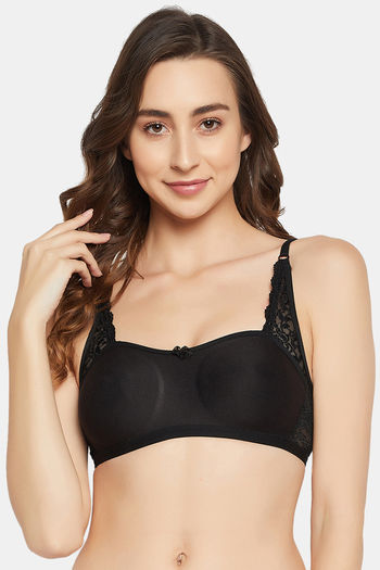 Buy Lace Non-Padded Non-Wired Full Coverage Bra in Black Online