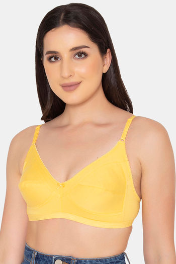 Buy Clovia Double Layered Non Wired Full Coverage T-Shirt Bra - Yellow at  Rs.347 online
