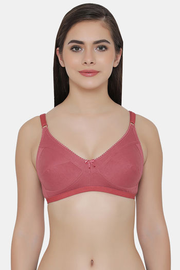 Buy Clovia Single Layered Non Wired Full Coverage T-Shirt Bra - Pink