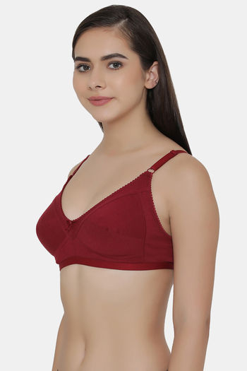 Buy Clovia Single Layered Non Wired Full Coverage T-Shirt Bra - Maroon at  Rs.353 online