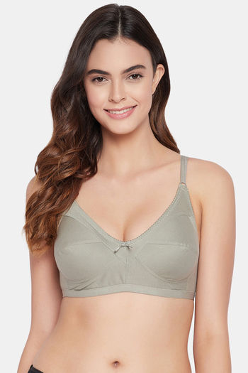Buy Non-Padded Non-Wired Full Cup Bra in Grey - Cotton Online