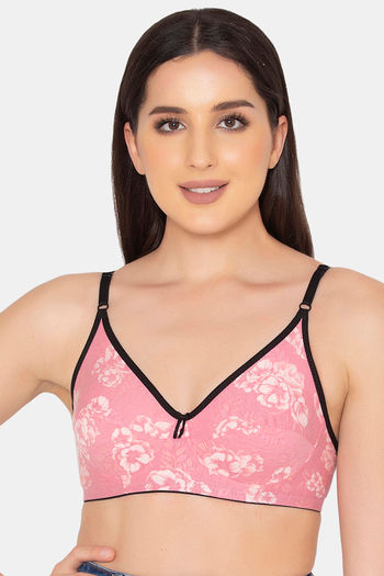 Buy Clovia Double Layered Non Wired Full Coverage T-Shirt Bra - Pink