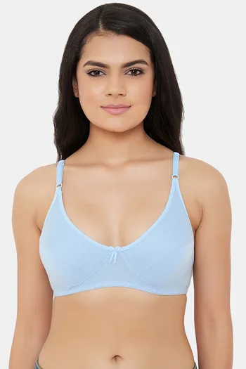 Buy Clovia Double Layered Non Wired Full Coverage T-Shirt Bra - Blue at  Rs.305 online