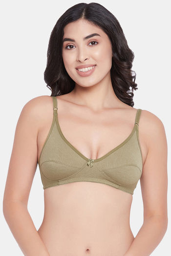 Buy Clovia Double Layered Non Wired Full Coverage T-Shirt Bra - Green at  Rs.599 online