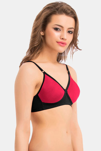 Buy Clovia Single Layered Non Wired Full Coverage T-Shirt Bra - Black at  Rs.329 online