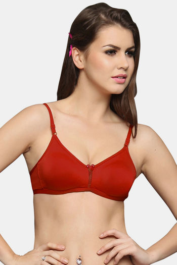 Buy Clovia Single Layered Non Wired Full Coverage T-Shirt Bra - Red at  Rs.353 online