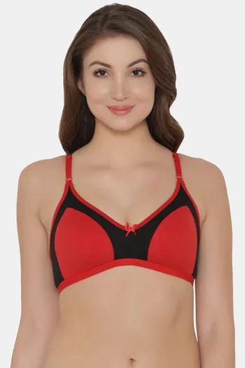 Buy Clovia Single Layered Non Wired Full Coverage T-Shirt Bra - Red at  Rs.359 online