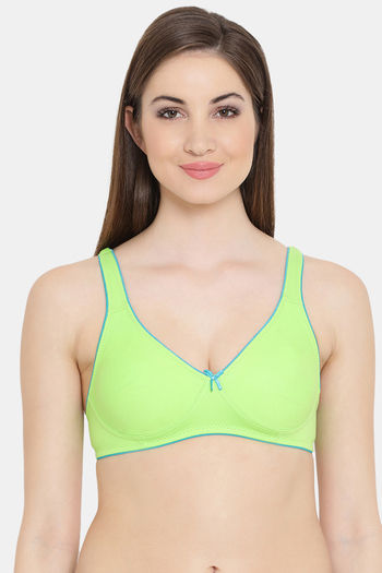 Buy Clovia Single Layered Non Wired Medium Coverage T-Shirt Bra - Green at  Rs.329 online