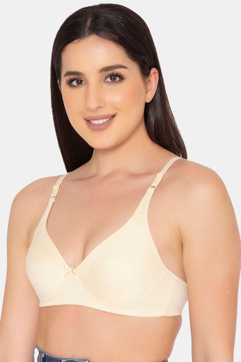 Buy Clovia Double Layered Non Wired Full Coverage T-Shirt Bra - Blue at  Rs.347 online