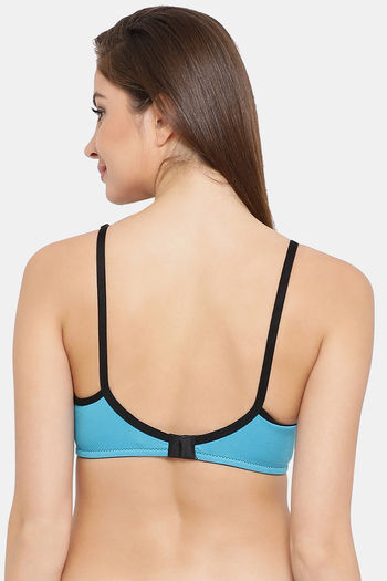 Buy Clovia Single Layered Non Wired Full Coverage T-Shirt Bra - Blue at  Rs.359 online