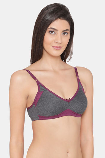Buy Clovia Single Layered Non Wired Full Coverage T-Shirt Bra - Grey at  Rs.599 online
