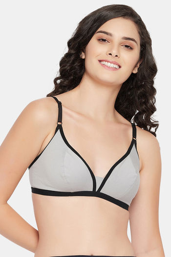 Buy Clovia Double Layered Non Wired Medium Coverage T-Shirt Bra - Grey at  Rs.329 online