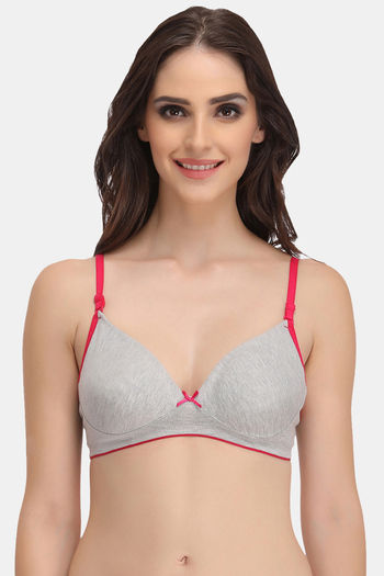 Buy Clovia Double Layered Non-Wired Full Coverage T-Shirt Bra - Red at  Rs.389 online