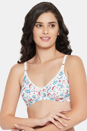 White Printed Non-Wired Padded T-shirt Bra