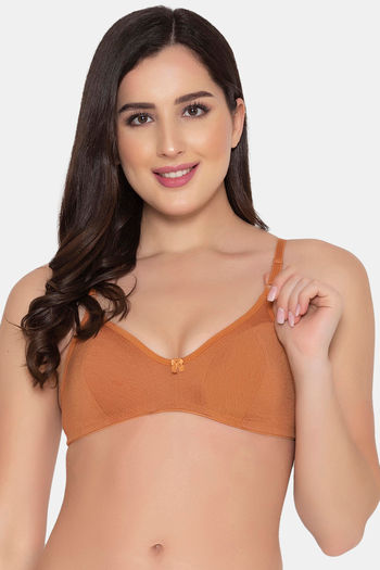 Buy Clovia Double Layered Non Wired Full Coverage T-Shirt Bra - Orange at  Rs.329 online
