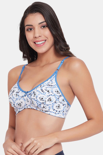 Buy Zivame Embossed Mesh Padded 3/4Th Coverage Wired Strapless Bra Crystal  Seas - Blue online