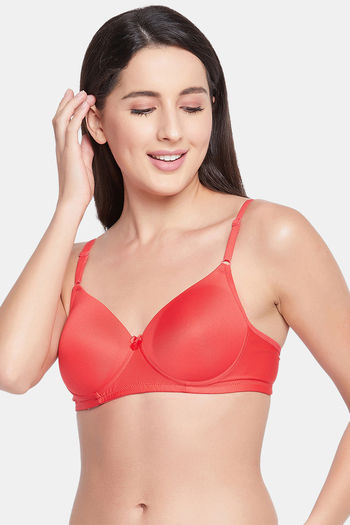 Buy Clovia Padded Non-Wired Full Coverage T-Shirt Bra - Red at Rs.799  online