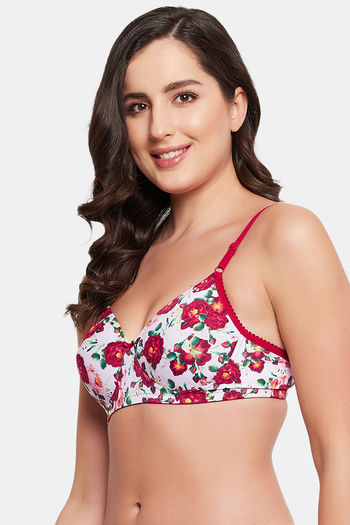 Buy Rosaline Everyday Double Layered Non-Wired Full Coverage Super Support  Bra - Equestrain Red at Rs.350 online