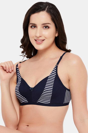 Clovia Padded Non-Wired Full Coverage T-Shirt Bra - Blue