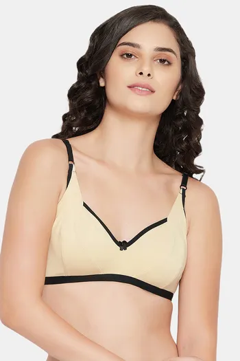 Buy Clovia Double Layered Non Wired Full Coverage T-Shirt Bra - Nude