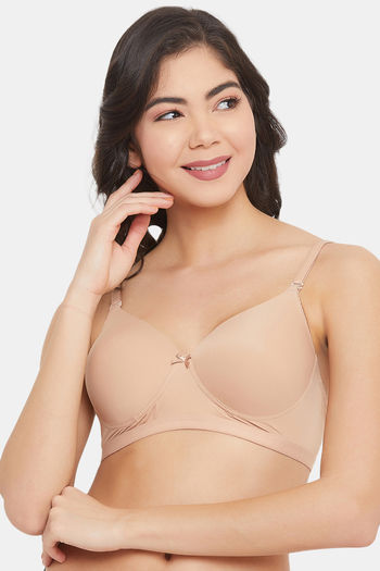 Buy Clovia Polyamide Solid Non-padded Full Cup Wire Free Maternity Bra -  Beige Online
