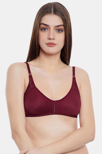 Buy Clovia Single Layered Non Wired Full Coverage T-Shirt Bra - Maroon at  Rs.359 online