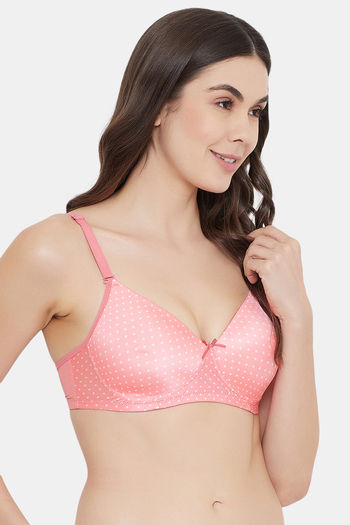 Clovia Padded Non Wired Full Coverage T-Shirt Bra - Pink