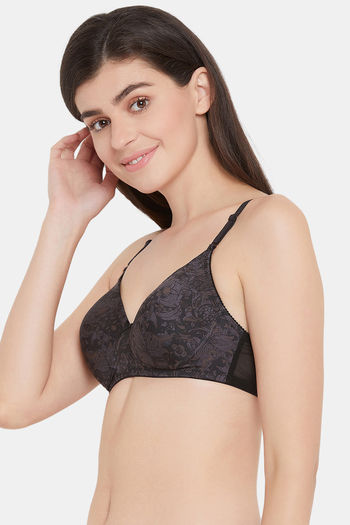 Buy Clovia Padded Non Wired Full Coverage T-Shirt Bra - Black at