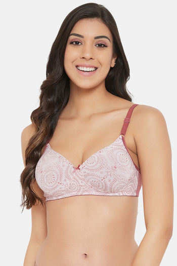 Buy Clovia Padded Non Wired Full Coverage T-Shirt Bra - Pink at Rs.540  online