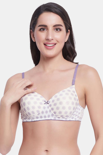 Buy Clovia Padded Non-Wired Medium Coverage Lace Bra - Beige at Rs.588  online
