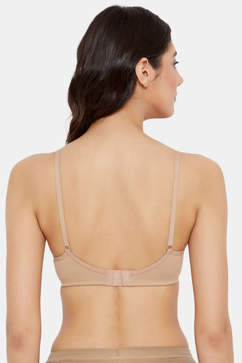 Buy Clovia Padded Non Wired Full Coverage T-Shirt Bra - Beige at