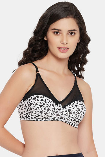 Buy Padded Non-Wired Full Cup Cherry Print T-shirt Bra in White