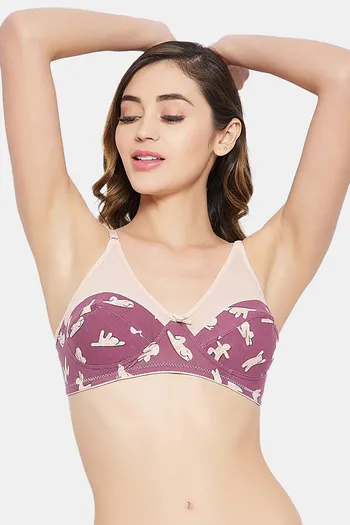 Buy online Wine Colored Stretchable Laced Floral Full Cup Bra And