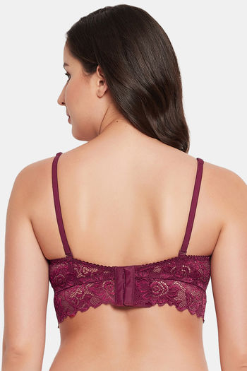 Clovia Padded Non Wired Full Coverage Bralette - Maroon