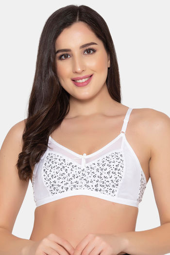 Buy Clovia Double Layered Non Wired Full Coverage T Shirt Bra White at Rs.599 online Bra online