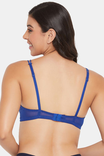 Clovia Padded Non-Wired Full Coverage T-Shirt Bra - Blue