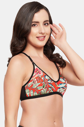 Buy Rosaline Everyday Double Layered Non-Wired 3/4th Coverage T-Shirt Bra -  Pink Print at Rs.329 online