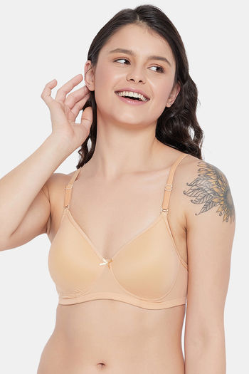 Buy Zivame Natural Collective Double Layered Non Wired 3/4th Coverage  Slip-On Bra - Blue Depth at Rs.448 online