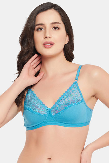 Buy Clovia Double Layered Non Wired Full Coverage T-Shirt Bra - Blue at  Rs.329 online