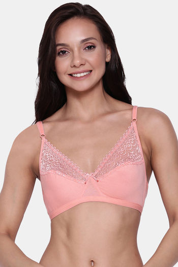 Clovia Double Layered Non Wired Full Coverage Bralette - Pink