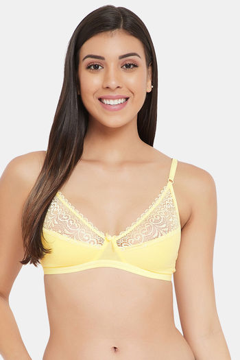 Clovia Women's Cotton Non-Padded Non-Wired Full Cup T-Shirt Bra in Yellow
