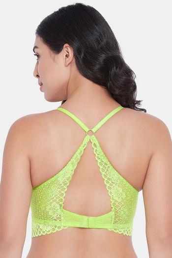 Buy Padded Non-Wired Lace Bralette in Green Online India, Best Prices, COD  - Clovia - BR1558P17