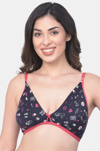 Buy Clovia Double Layered Non Wired Medium Coverage T-Shirt Bra - Blue at  Rs.329 online