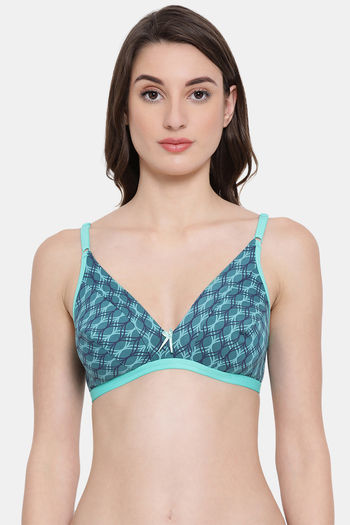 Buy online Green Cotton Bras And Panty Set from lingerie for Women