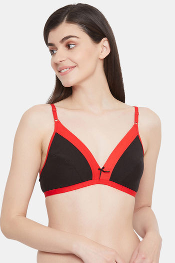 Clovia Women's Lace Non-Padded Underwired Demi Cup Bra - Red